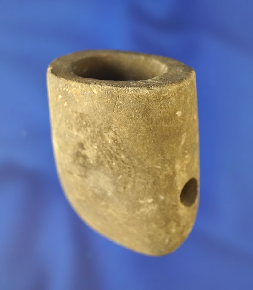 Unique 2 3/16" Cottonstone pipe found in Kentucky. Ex. Gary Noel.