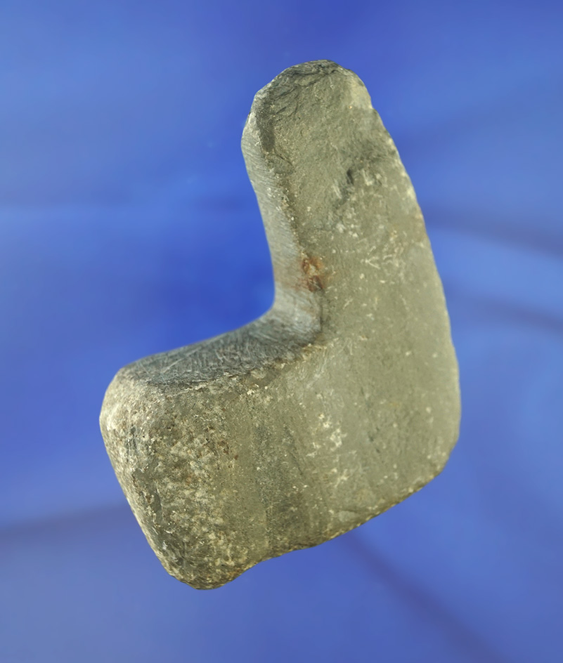 Excellent preform example! 3 3/16" tall banded slate Geniculate Bannerstone preform - Ohio.