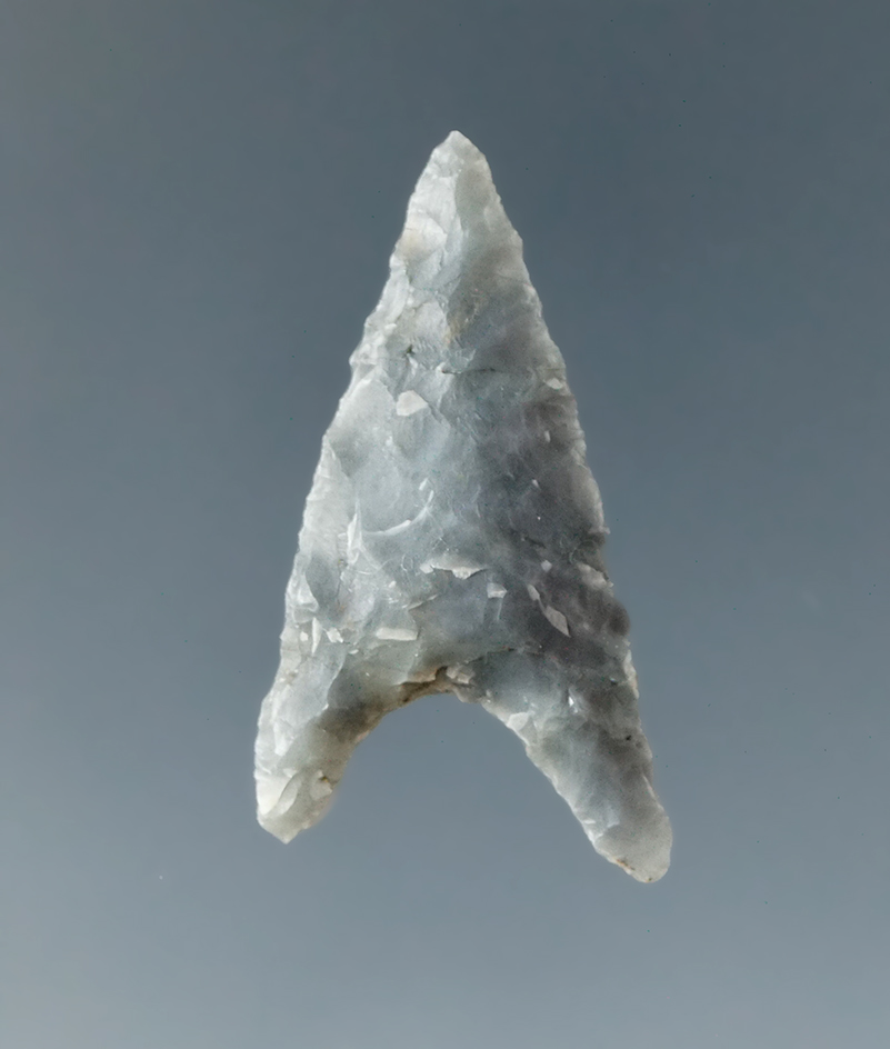 Ex. Museum! 1 1/8" Gunther Triangular found in northern California. Ex. Charles Shewey collection.