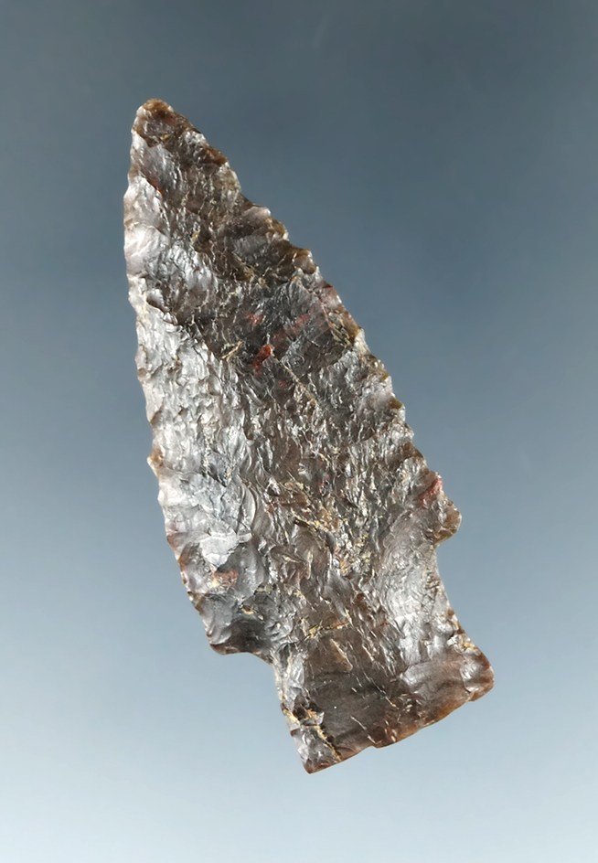 1 13/16" Scottsbluff made from Agatized Wood, found in Colorado. Ex. Gordon Erspamer Collection.