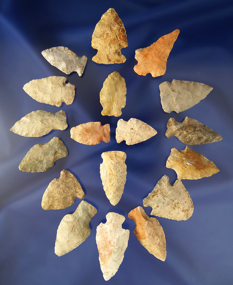 Group of 18 Assorted Wisconsin Points. Largest is 2".