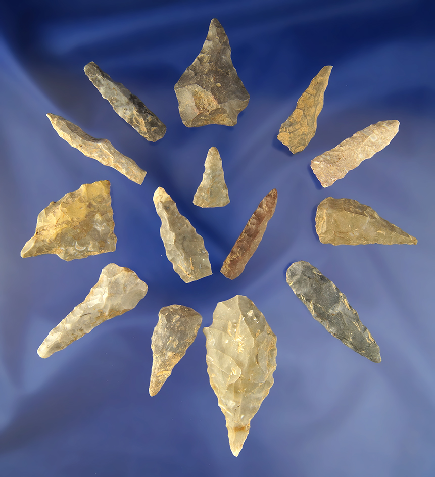 Large group of assorted Drills and Perforators, largest is 2 1/2". Found near Creelsboro, Kentucky.