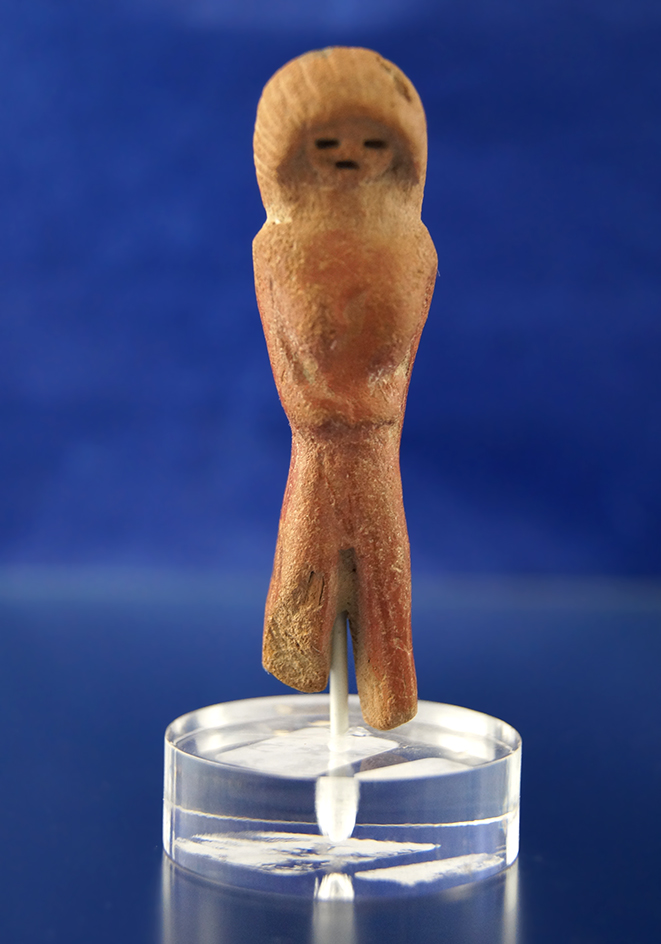 2 3/4" tall Valdivian pottery figure found in Ecuador.