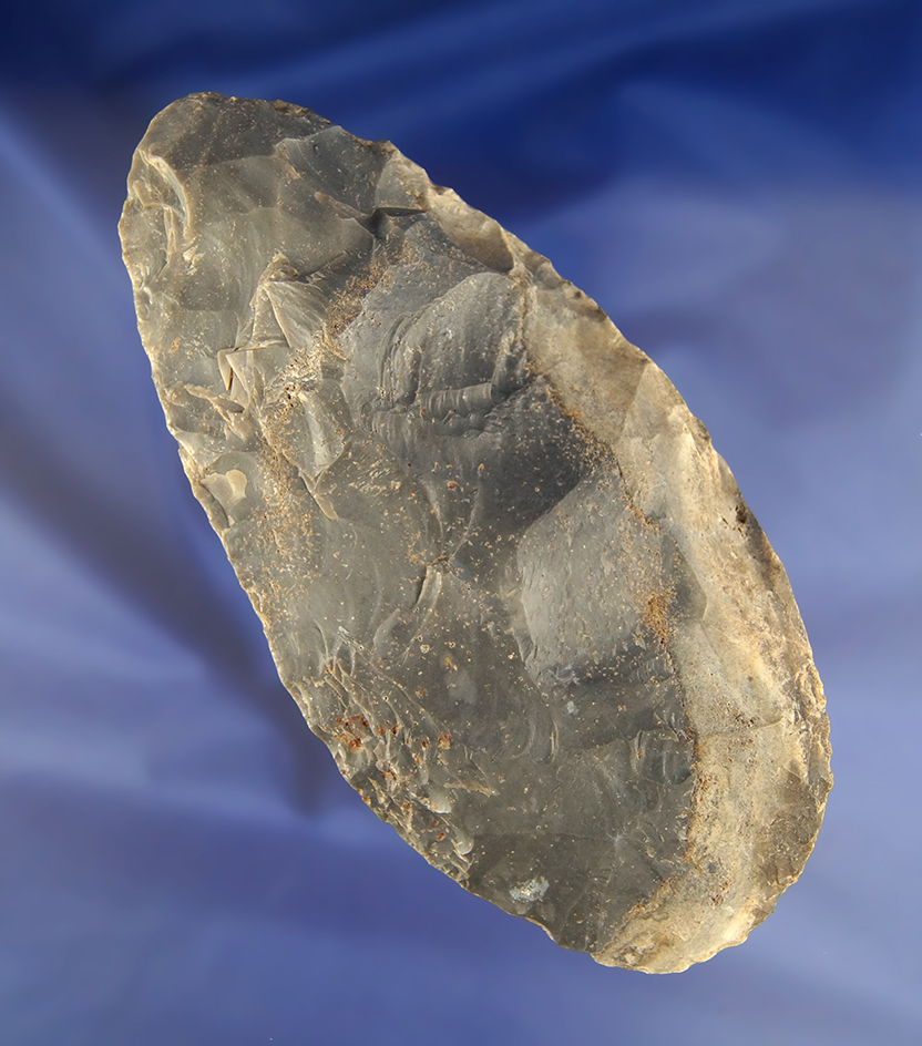 6 3/8" nicely patinated multicolored Hornstone Blade found in Indiana.