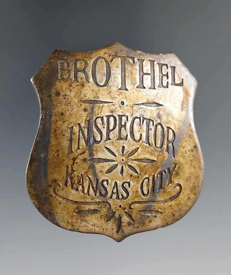 2 1/16" Tall Kansas City brothel inspector badge that was in the collection of David Root.