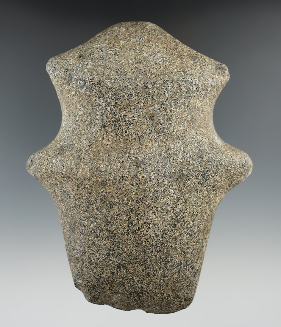 5 3/16" Full Grooved Michigan Barbed Axe made from Granite found in southern Michigan.