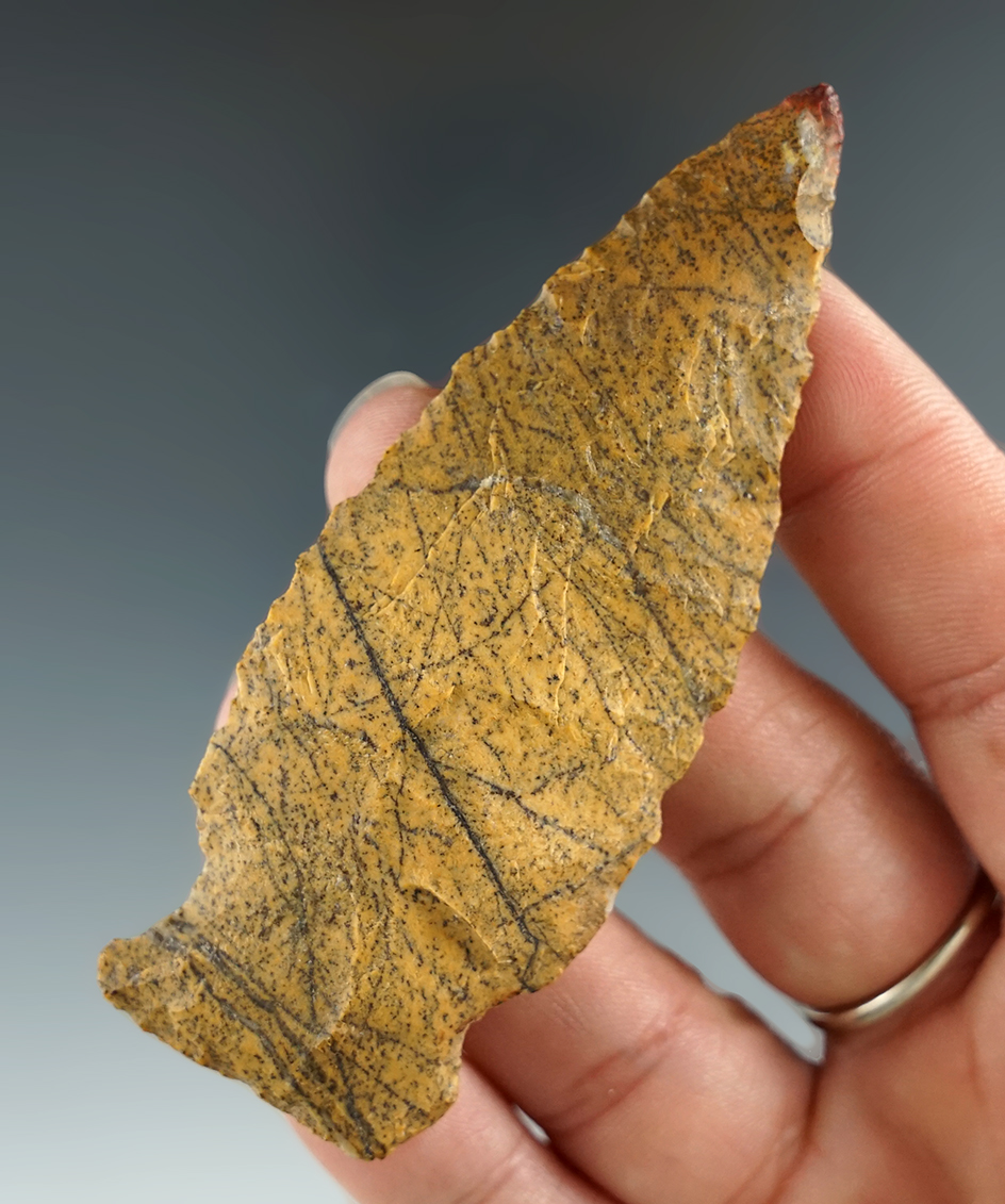 3 5/16" Fishtail Knife. Jasper. Hoagland, Lancaster Co., Pennsylvania. Ex. Barry Brinser. Bennett CO