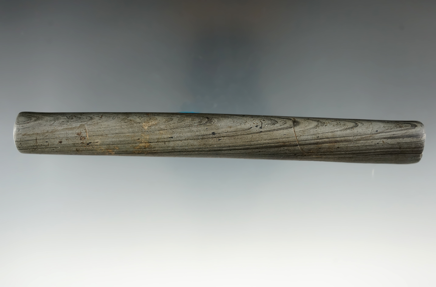 6 7/16" Drilled Bar Amule. Glacial Slate found in Brown Co., Indiana. Ex. Jon Dickinson, Rowlands.