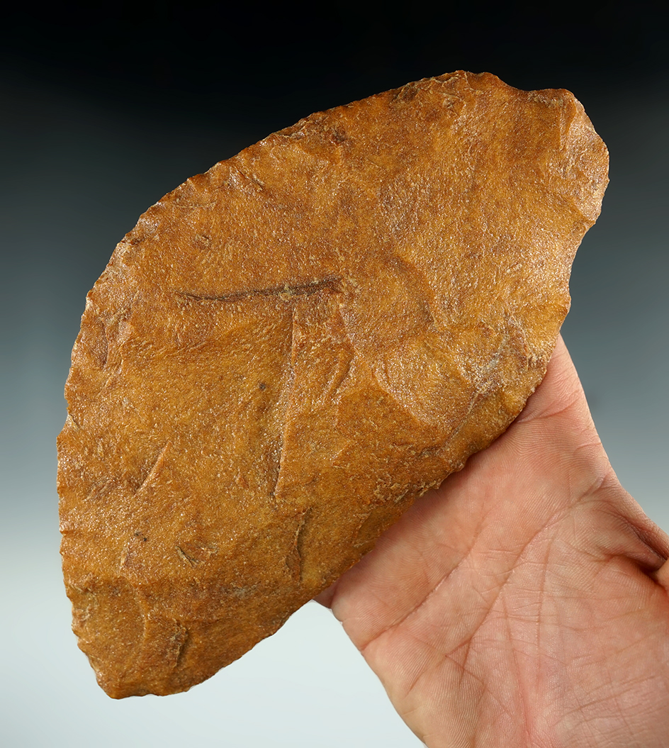 7" long Blade made from attractive Sugar Quartz found by Greg LaForme in 1978 in Wisconsin.