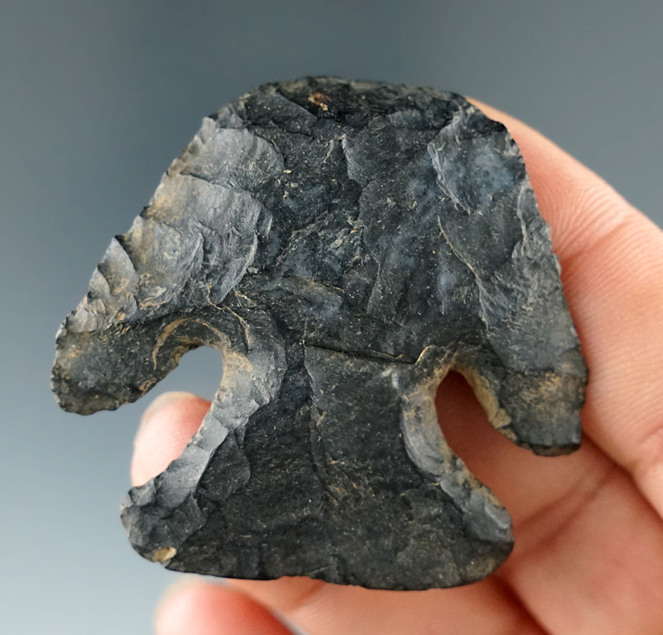 Classic style 1 3/4" Archaic Thebes Deep Notch Bevel Blunt made from Coshocton Flint.