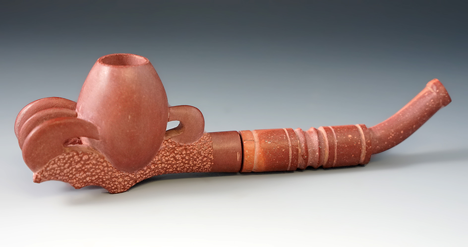 Excellent style on this contemporary 6 9/16" Catlinite Pipe purchased at the Pipestone Quarry, MN.