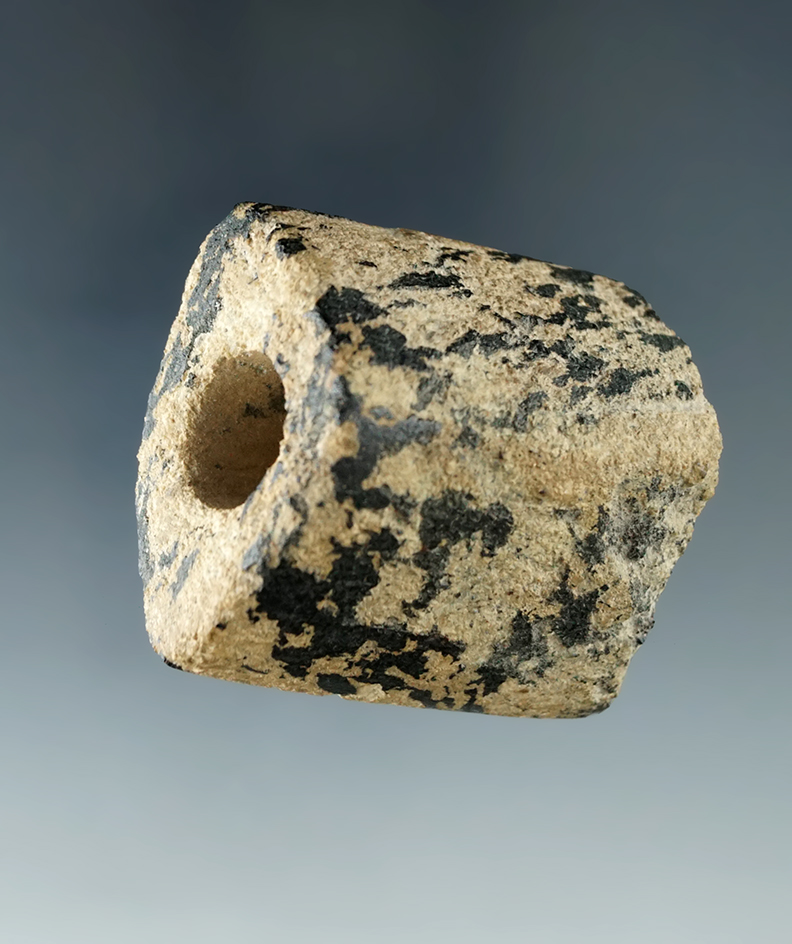 Rare for Ohio! 1 5/8" Miniature Saddle Bannerstone made from Gneiss, Huron Co. Ohio.