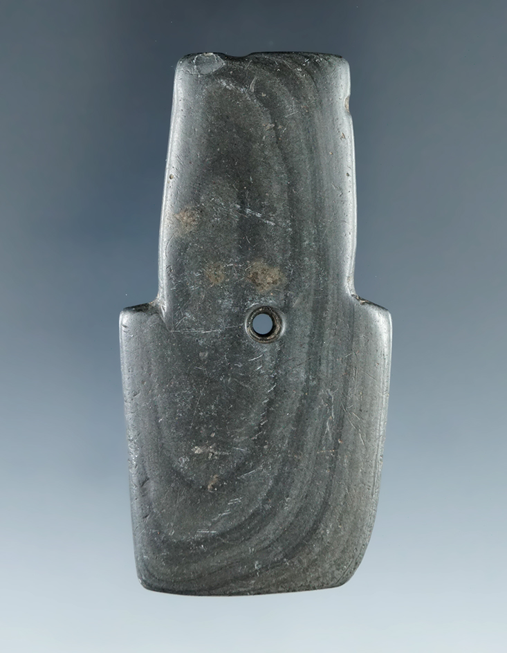 Miniature 2 3/4" Hopewell Shovel Pendant, Ross Co., Ohio. Pictured in Ohio Slate Types.