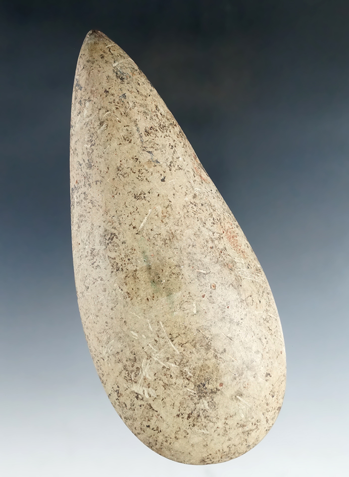 Highly polished 6 7/8" Hardstone Taino Celt found in Hispaniola. Circa 1200-1500 A. D.