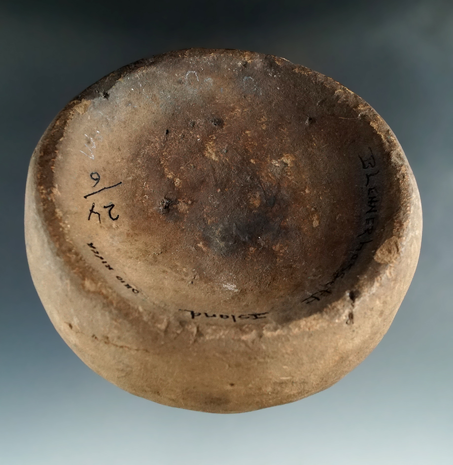 3 5/8" Heavily patinated Double Cupped Discoidal found on Blennerhassett Island, Ohio River.