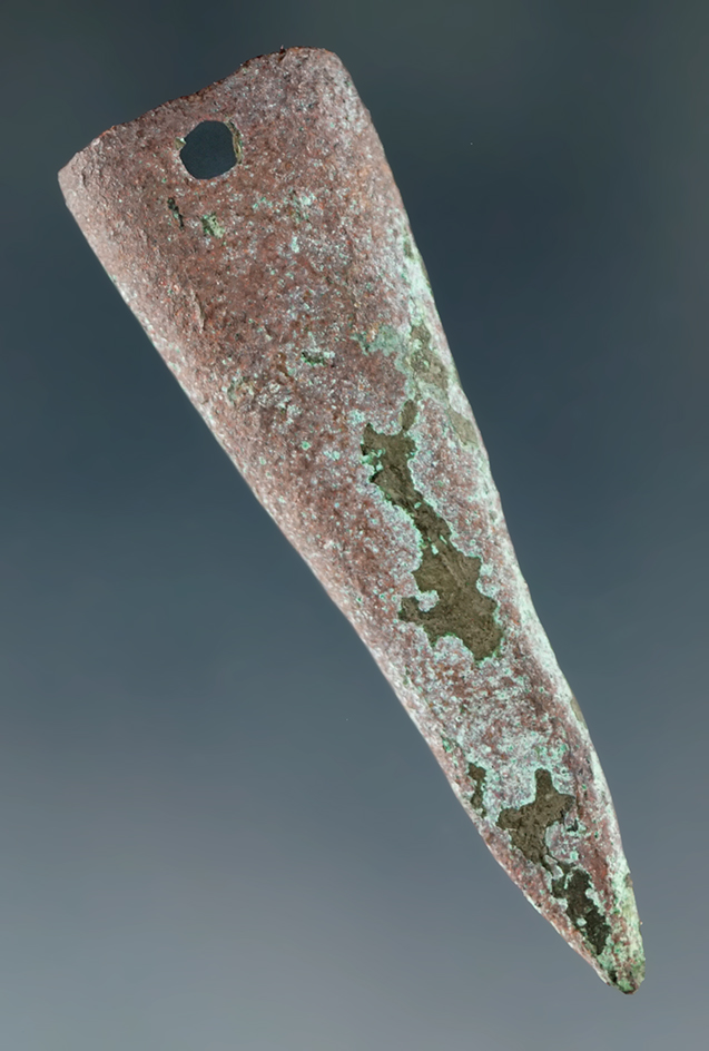 2 1/16" Conical Copper Projectile Point found in Marinette Co., Wisconsin.