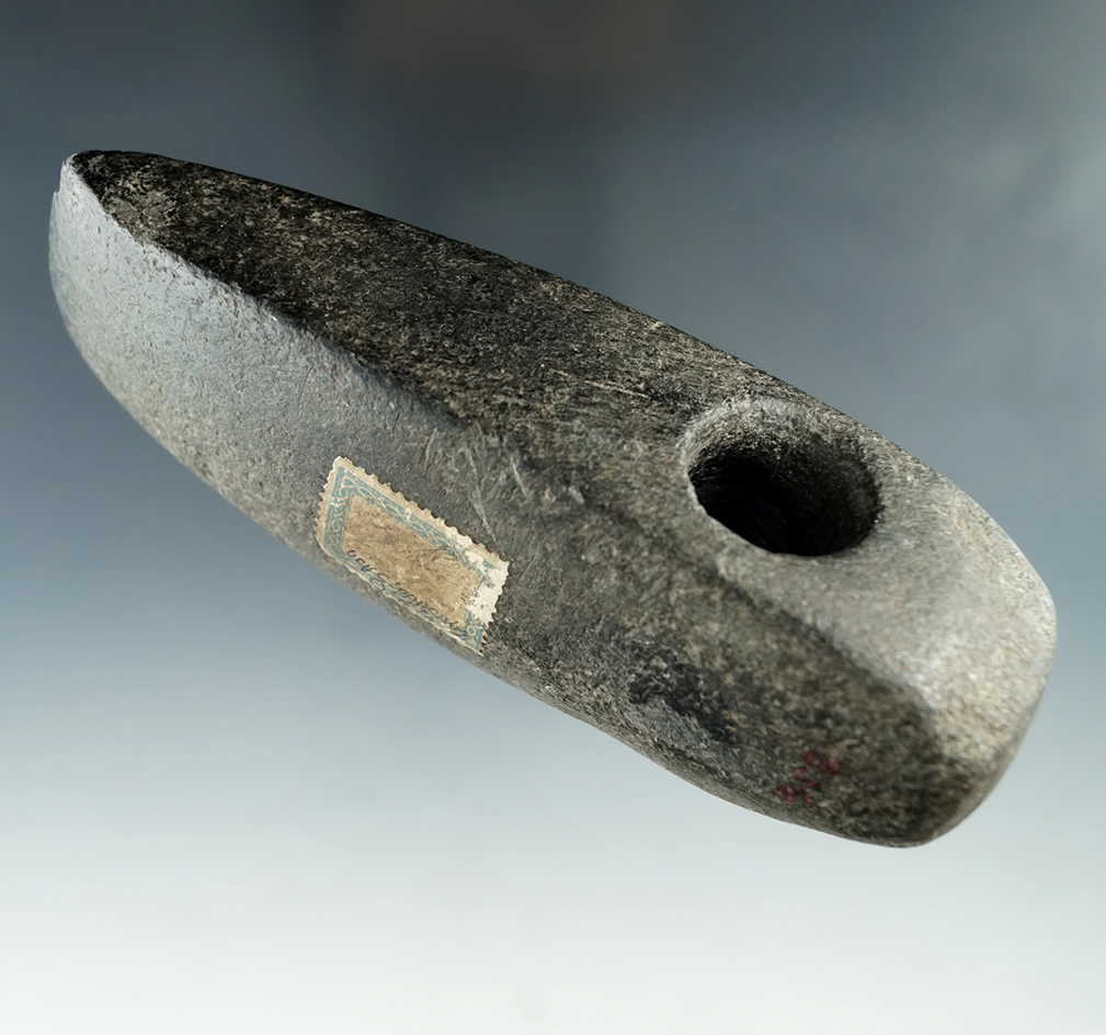 5 1/16" Drilled Hardstone Danish axe found in Denmark.