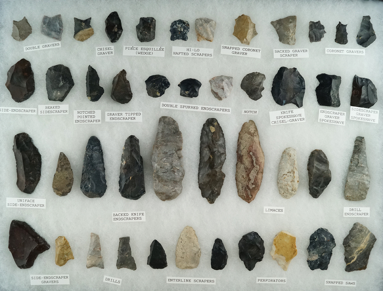 Group of assorted Paleo tools found in north central Ohio. Largest is 3 1/4".