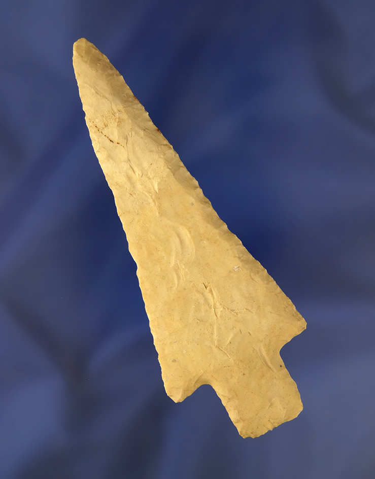 Thin! 4" Archaic Stemmed Beveled Knife found in Illinois.