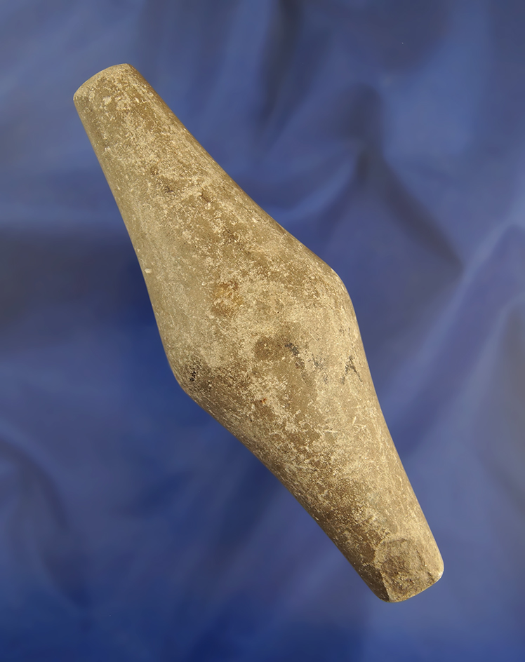 Undrilled 5 5/8" Adena Expanded Center Gorget found in Darke Co., Ohio.  Ex. Ahlstrom #A-1151,