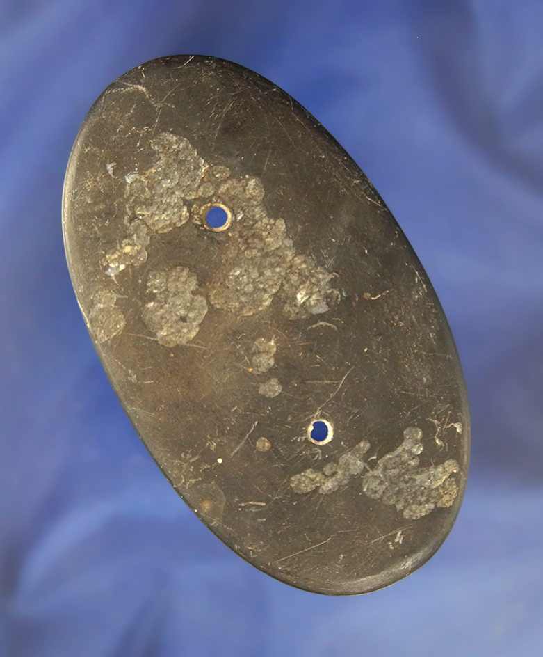 3 3/4" Glacial Kame Gorget found in Hillsdale Co., Michigan.