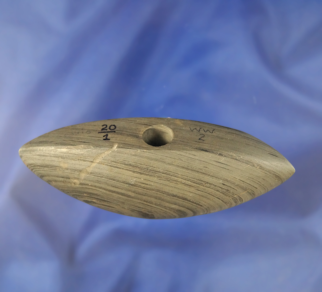 4 1/16" Pick Bannerstone pictured in WWII, pg. 80.  Ex. Harley Glenn.