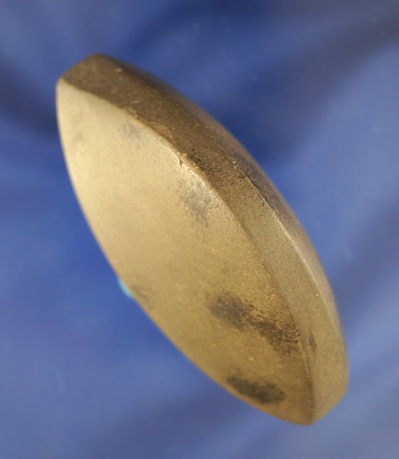 Exceptionally well made 3 1/4" deeply scooped Boatstone with some restoration one end - Tennessee.
