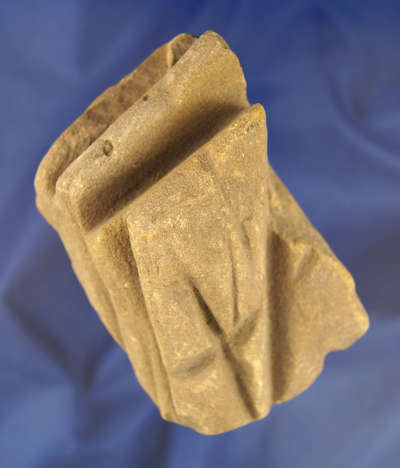 4" Heavily used ancient sharpening stone found at Cahokia Mounds.  Very unique artifact.