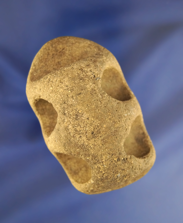 Very unique double perforated 3 1/8" stone arrow Shaft Polisher  found in Arizona.