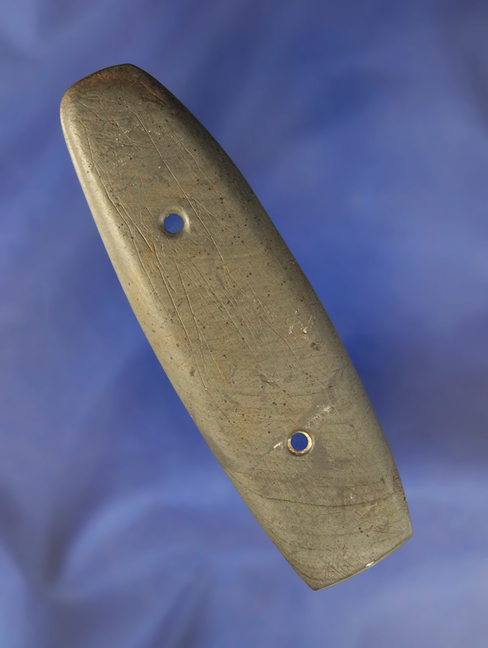 Nicely engraved 3 13/16" Gorget found in Hancock Co., Ohio.