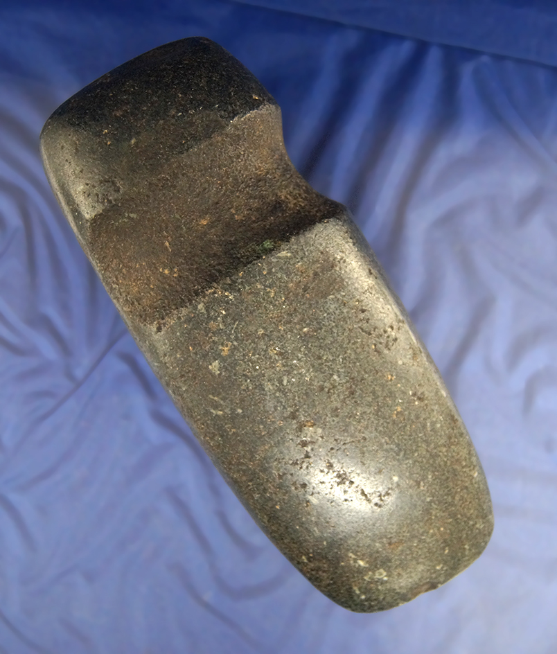 Exceptional! 6 3/8" long 3/4 grooved Hohokam Diorite Axe that is well styled found in New Mexico.