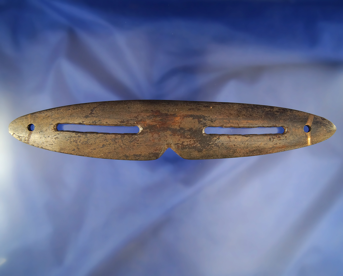 Nice! 9" Inuit Snow Goggles made from bone from Alaska. Very well patinated, nicely crafted.pictured
