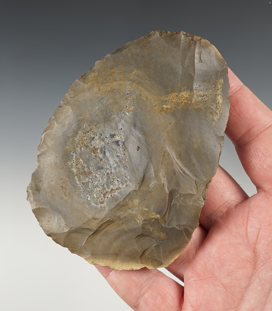 4 5/16" Crib Mound Blade made from patinated Hornstone.