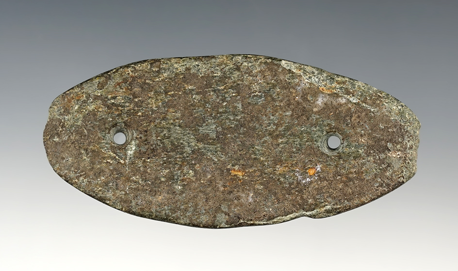 Nice 3 11/16" Elliptical Gorget found in Bath Township, Allen Co., Ohio.