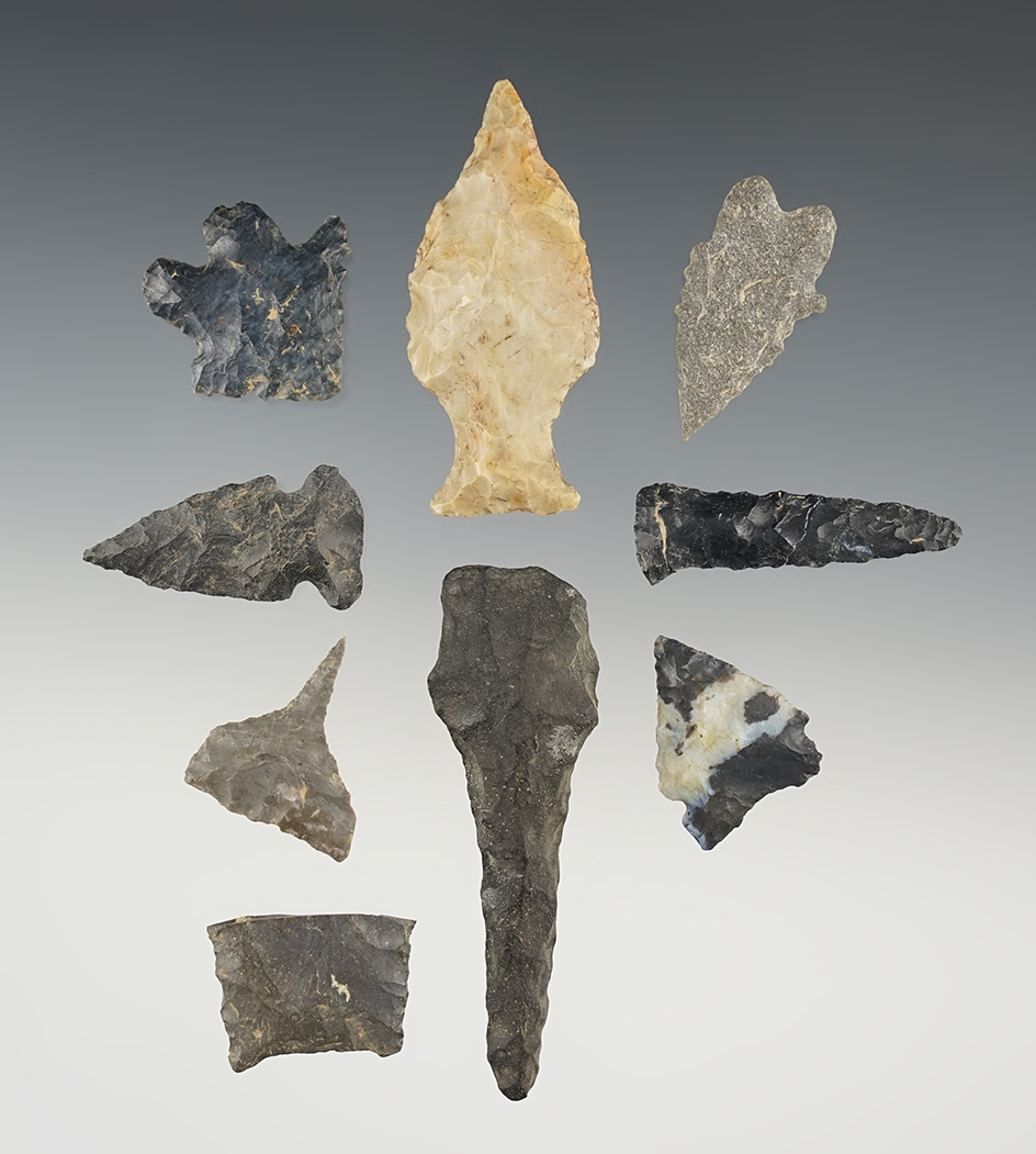 Set of 9 Ohio Drills and Perforators. The largest is 2 5/8".