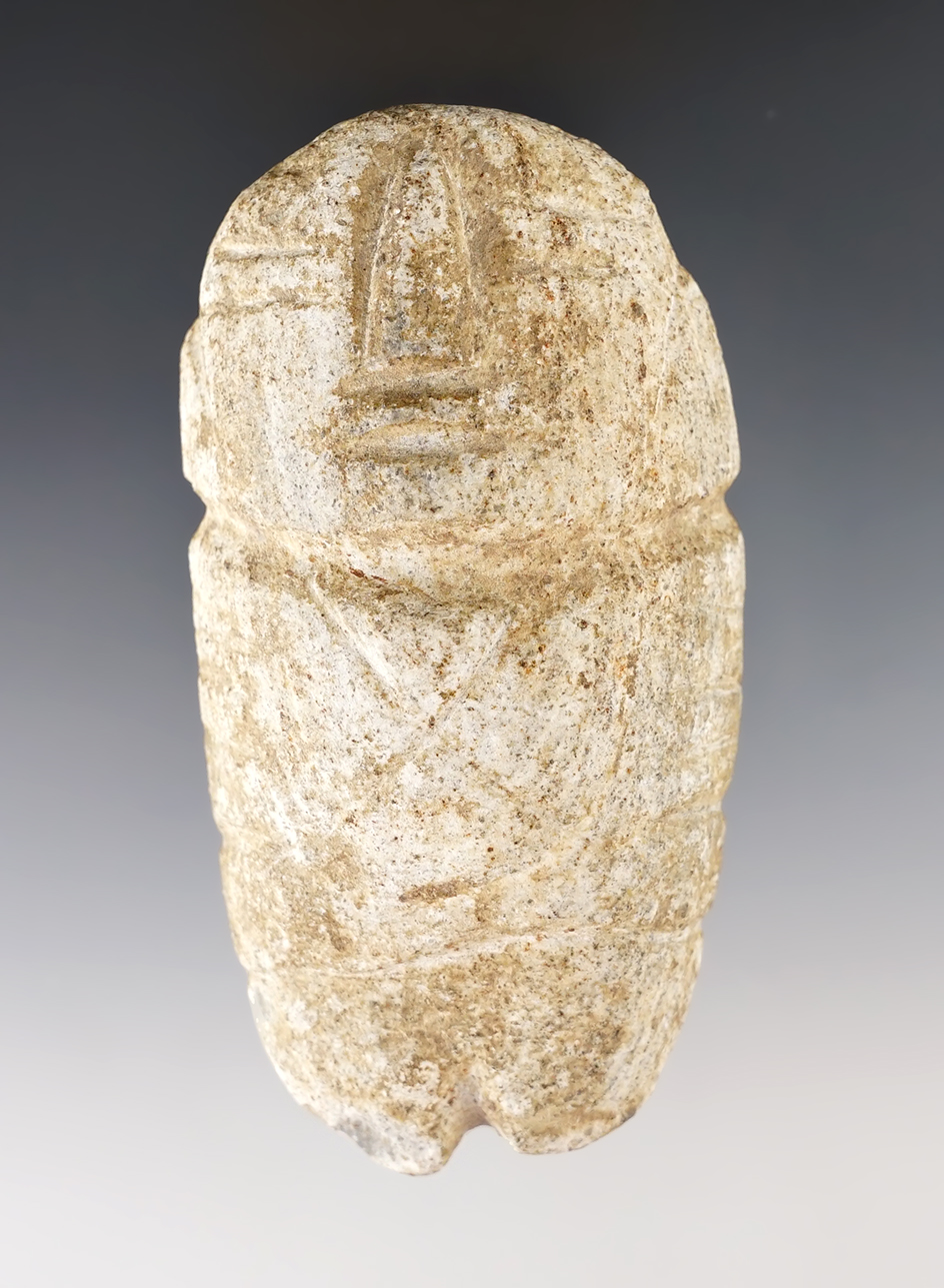 4" Mixtec stone figure recovered in Mexico with excellent age on surface.