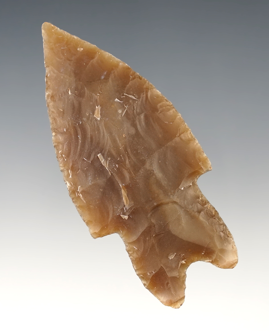 Finely made 3 1/16" Pedernales found in Bandera Co., Texas. Rogers COA.