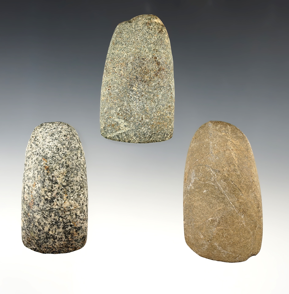 Set of 3 Adena Celts in great condition. Found in Ohio. The largest is 2 3/4".