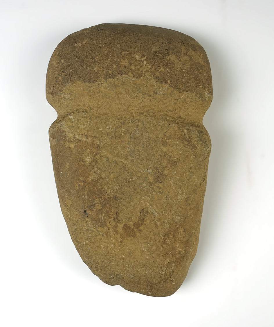 Large 8 3/16" long full grooved stone Axe found at Miller's Falls, Massachusetts. 