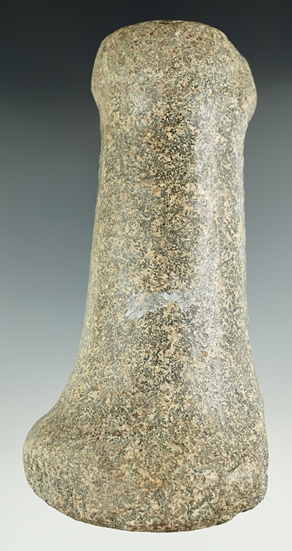 5 7/8" Long Knobbed Bell Pestle made from Granite. Found in Seneca Co., Ohio. Bennett COA.