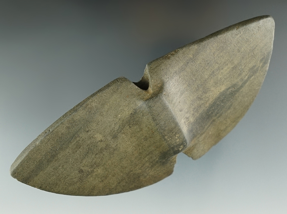 Sale Highlight! 5" Double Notch Butterfly Bannerstone. Investment grade, found in Ohio. Ex. Ritchie