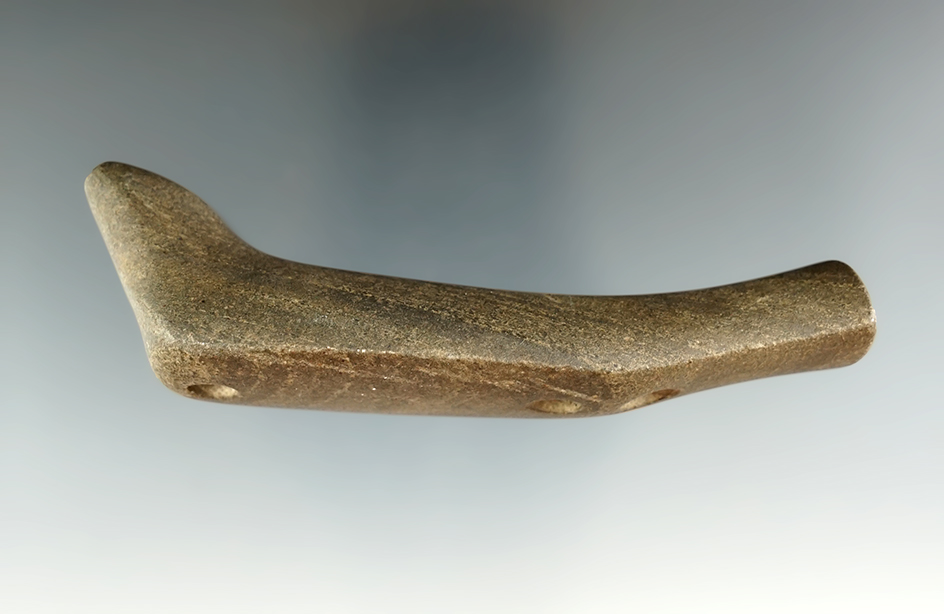 4 1/16" Slate Birdstone found in Branch Co., Michigan. Very unique style.