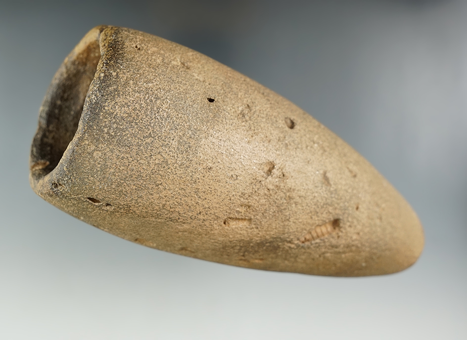 6 1/8" Long by 2 1/4" Wide Hopewell Tube Pipe found in Washington Co., Tennessee. 2 - COA's.