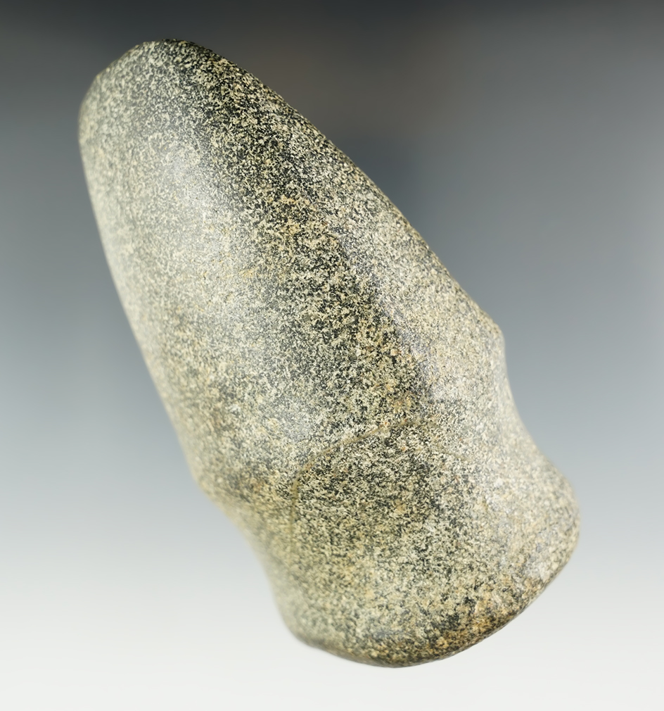 Rare 4 1/4" Long 3/4 Grooved Axe with fluting on both top and bottom. Found in Lake Co., Ohio.