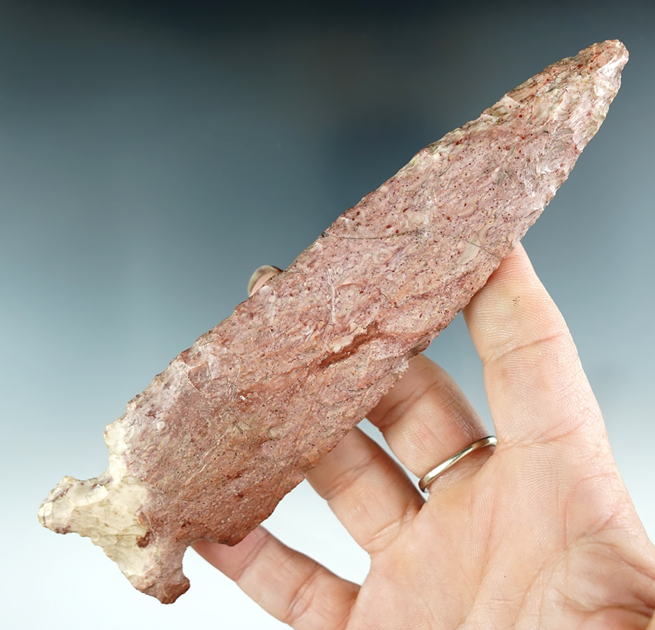 Large! 6 14" Hemphill -  beautiful strawberry Flint - broken and glued tight at the midsection.  AR.