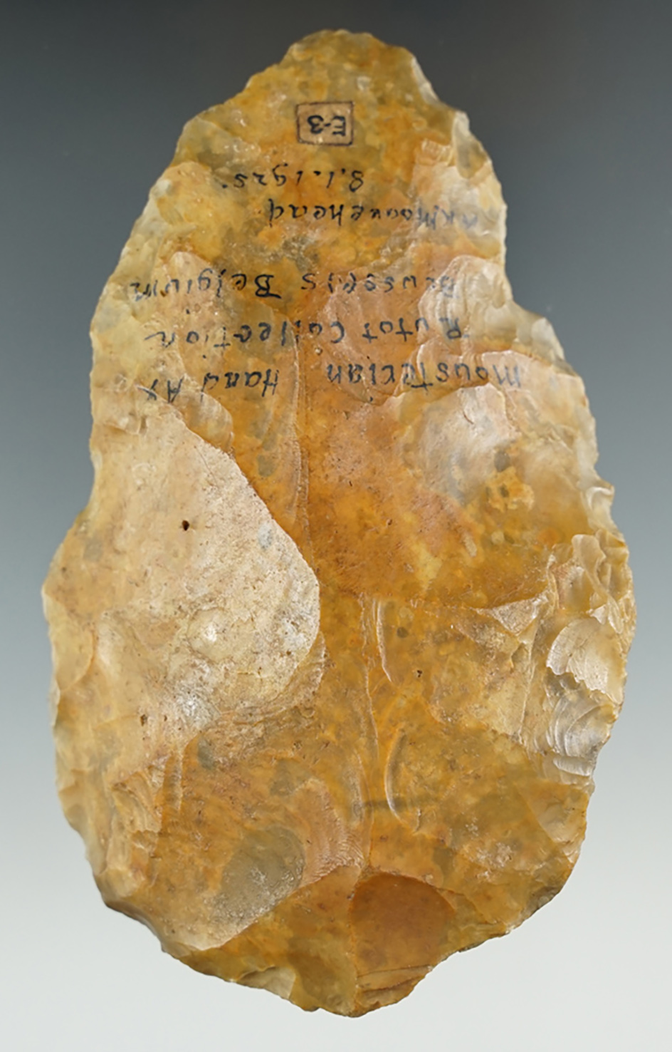 Ex. Moorehead! Heavily patinated 4 1/2" Mousterian Hand Axe found in Brussels Belgium.