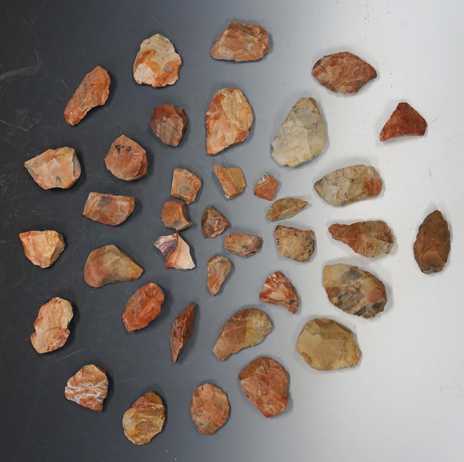 37 Blanks, largest is 3 3/4" from the Gray LaDassor cache of 401 cache blanks - Crescent Quarry.