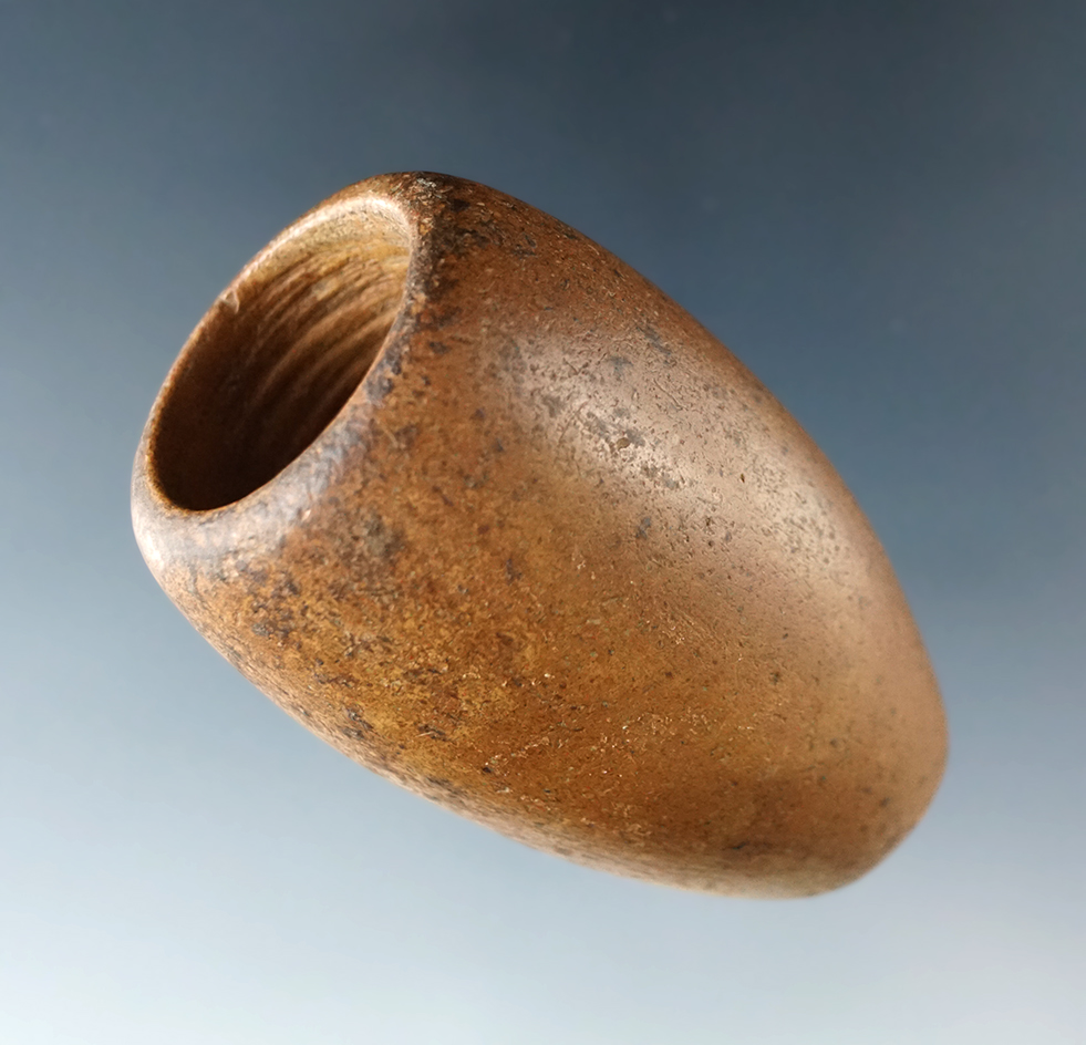 Excellent patina on this nicely polished 2 1/16" Vase Pipe  found in Perry Co., Ohio by Jim Aldag.