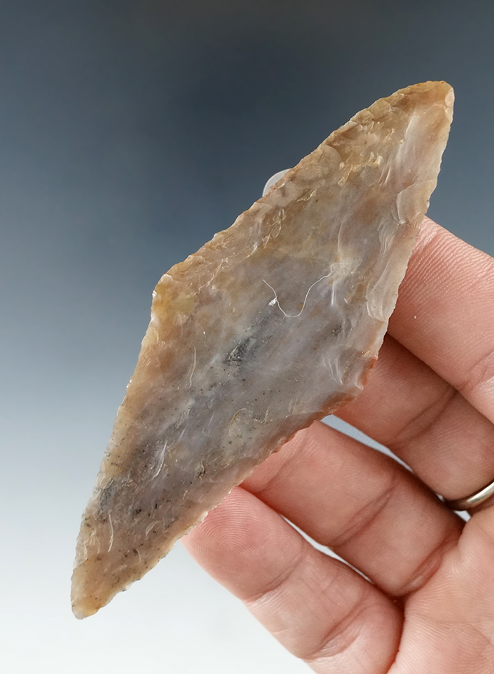 Nice! 3 1/2" Harahey Four Bevel Knife made from beautiful semi translucent material - Colorado.