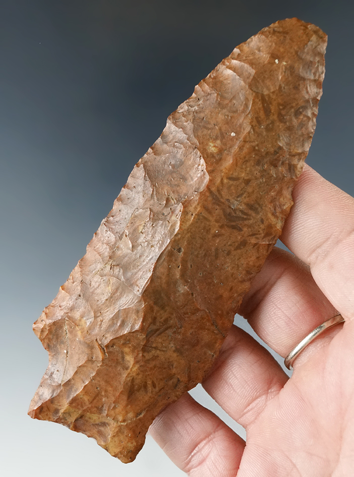 4 7/16" Stemmed Knife found in Alachua Co., Florida with some ancient salvaged to the tip area.